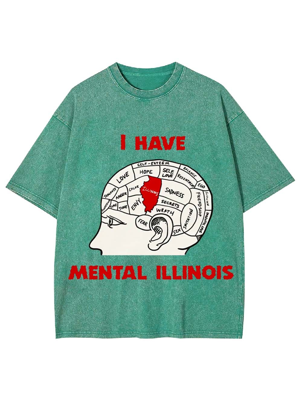 I HAVE MENTAL ILLINOIS WASHED TSHIRT