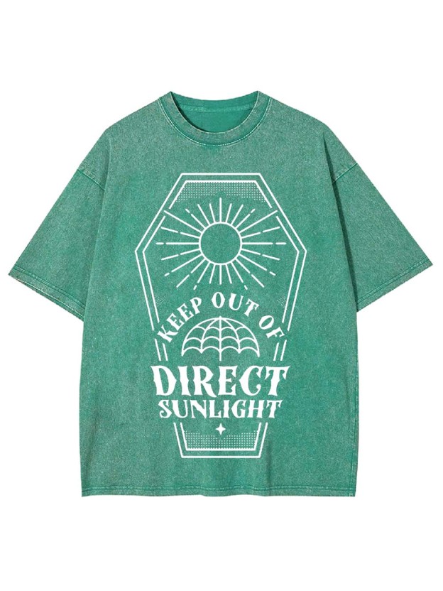 Keep Out Of Diregt Sunlight Washed Tshirt