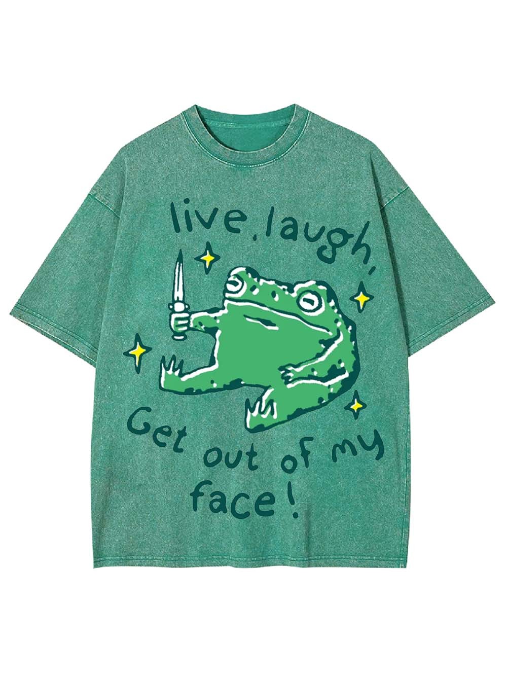 Live, Laugh, Threaten Washed Tshirt