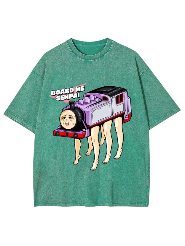 BOARD ME   SENPAI   Washed Tshirt