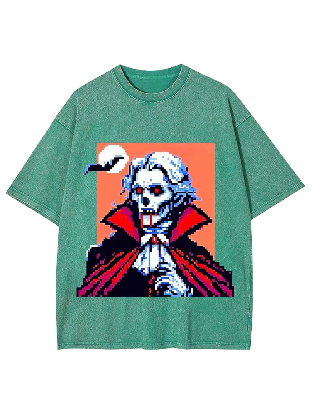 Pixelated Vampire Washed Tshirt