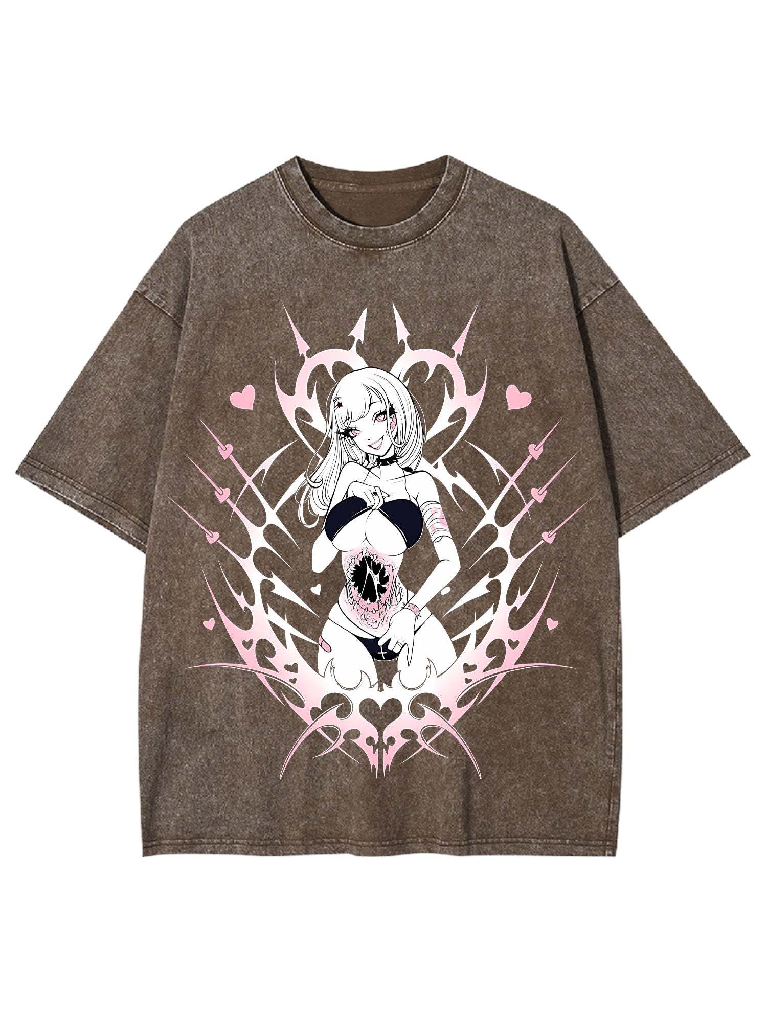 Hollow Heart Washed Tshirt