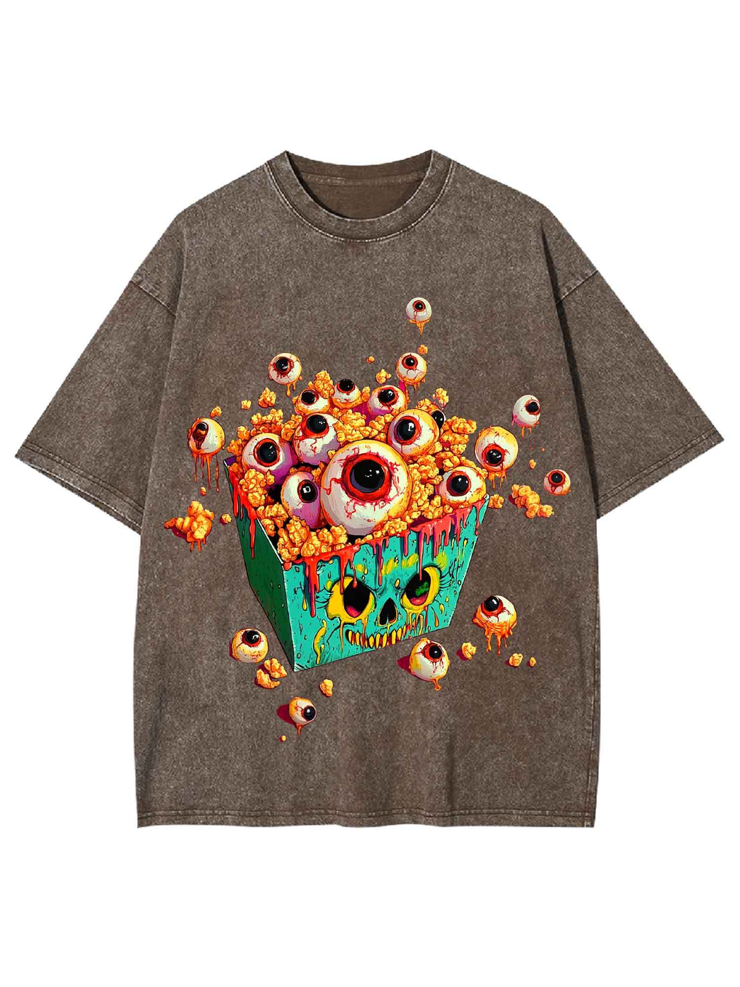 EYEBALL POPCORN  WASHED TSHIRT