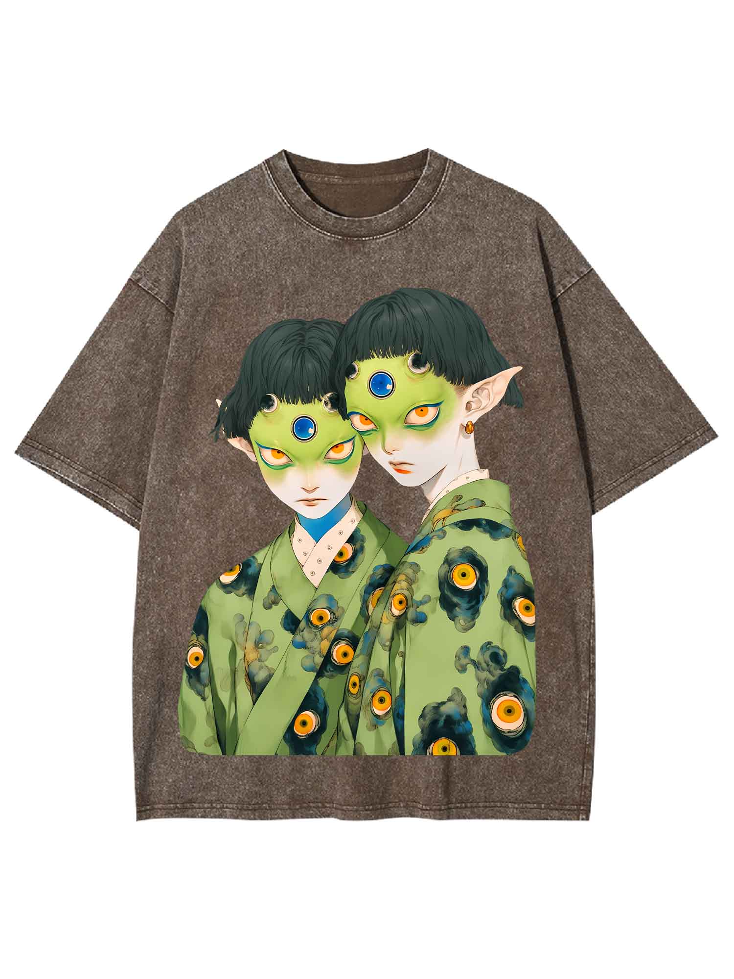 MULTI-EYED TWINS WASHED TSHIRT