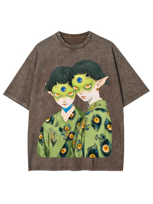 MULTI-EYED TWINS WASHED TSHIRT