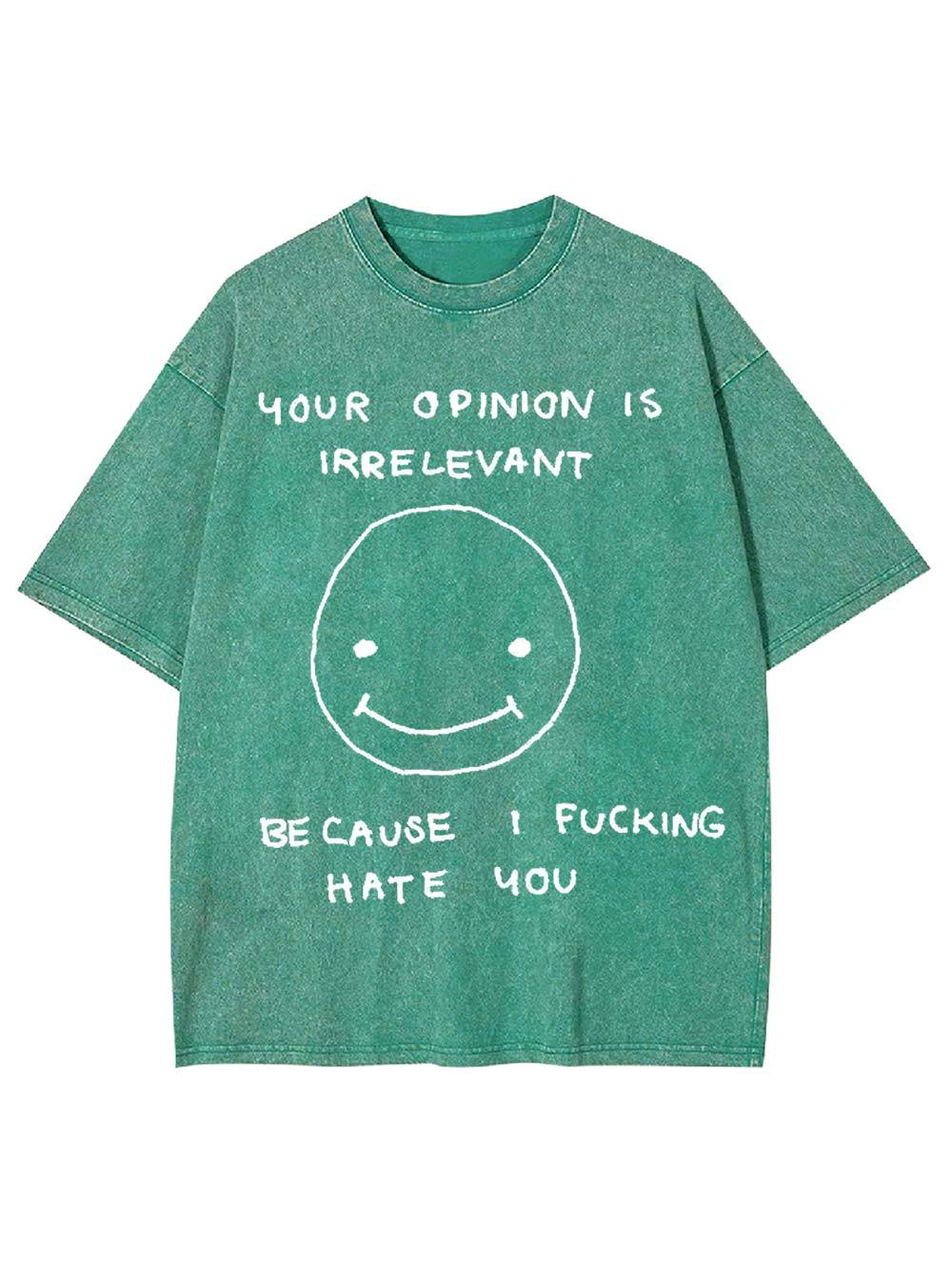 Your Opinion Is Irrelevant Washed Tshirt