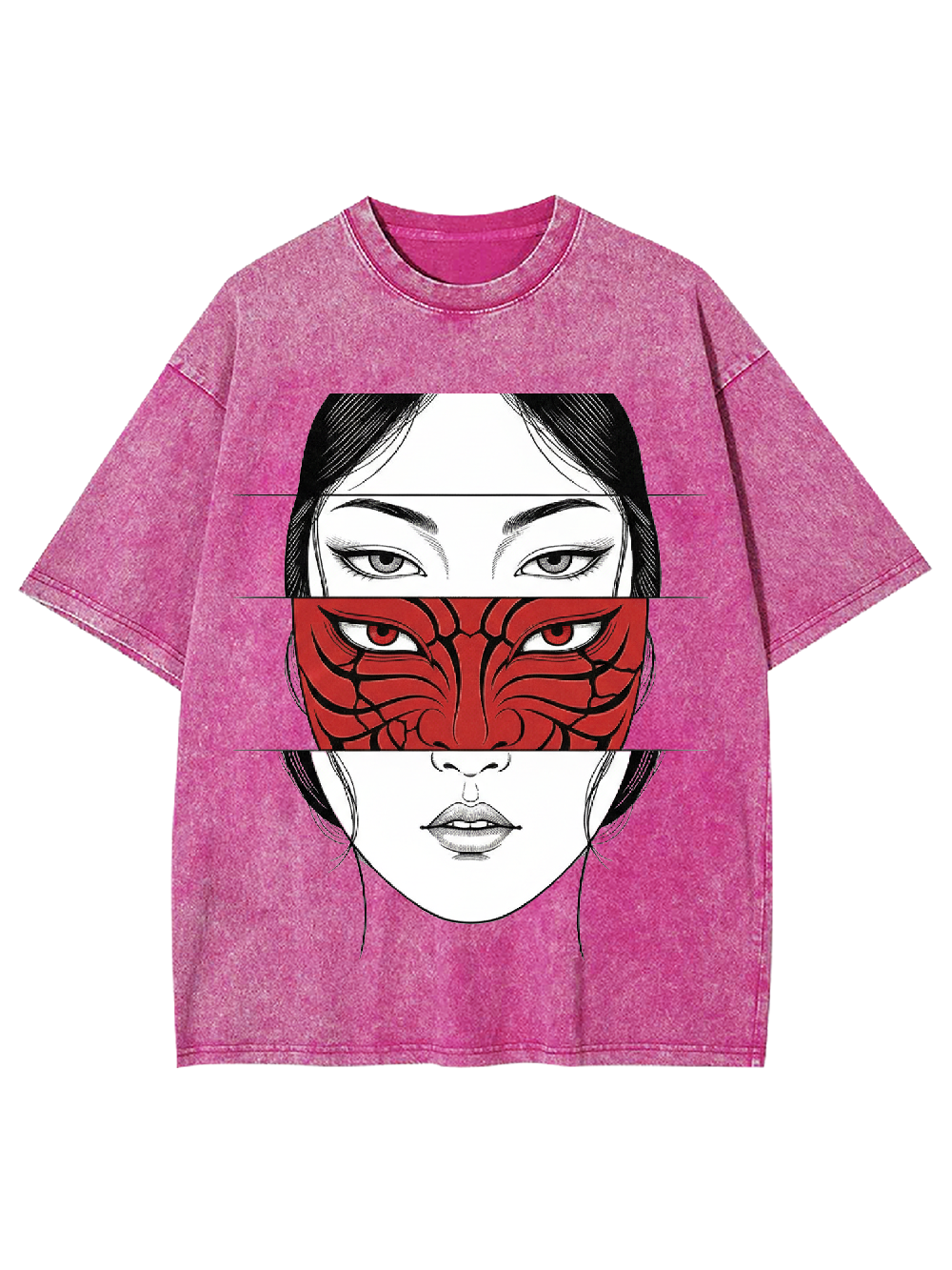 Crimson Mask Illusion Washed Tshirt