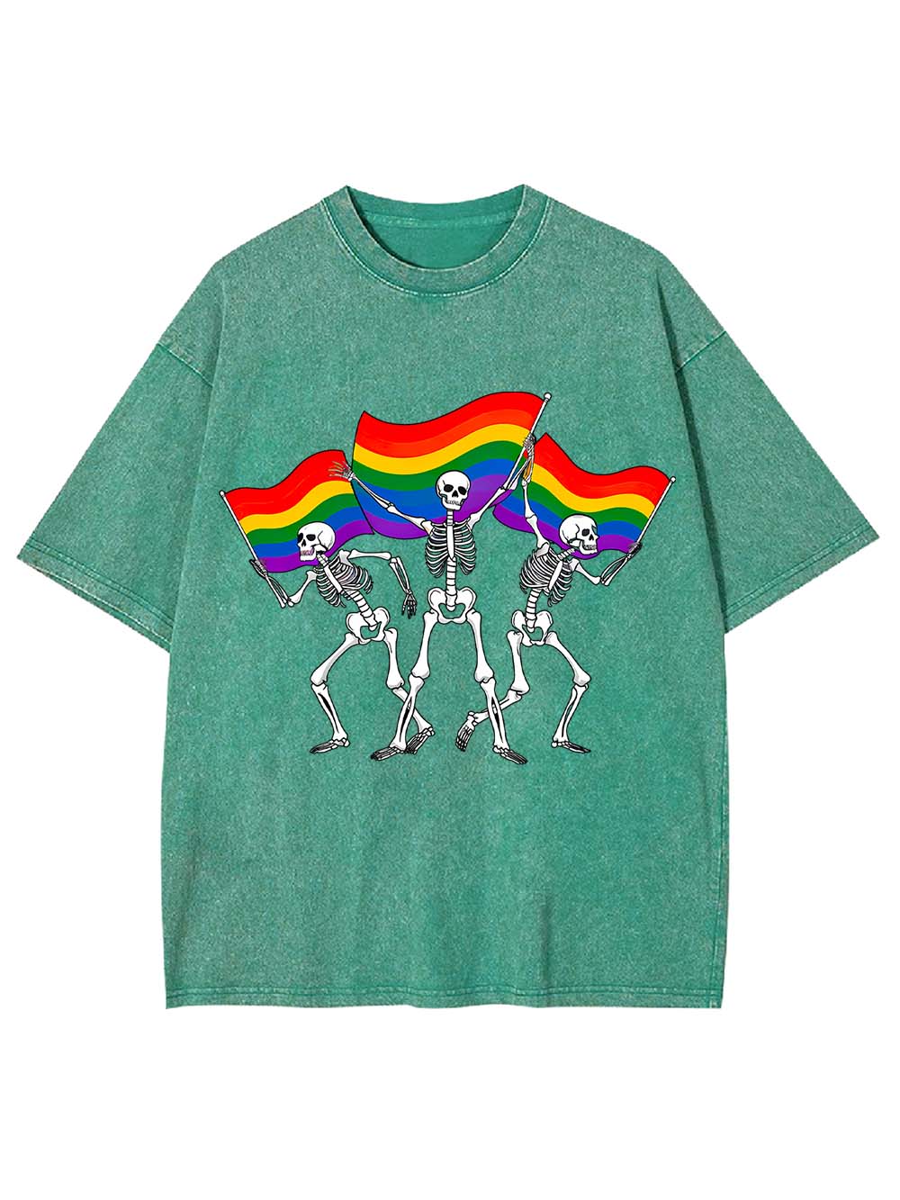 Pride Parade Skeletons Washed Tshirt