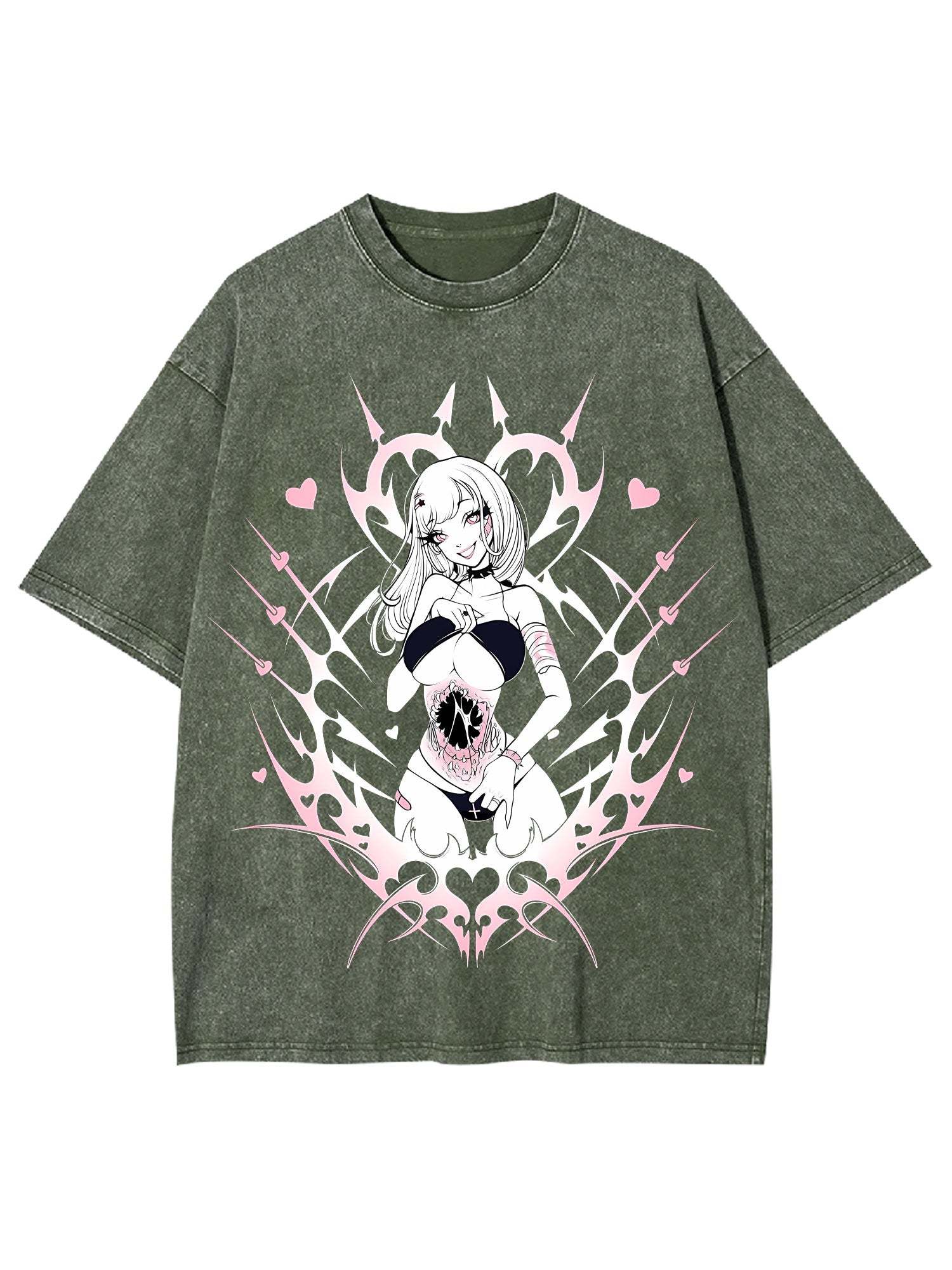 Hollow Heart Washed Tshirt