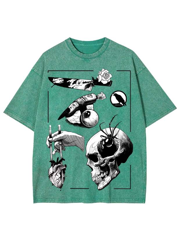 Dark Surreal Illustrations Washed Tshirt