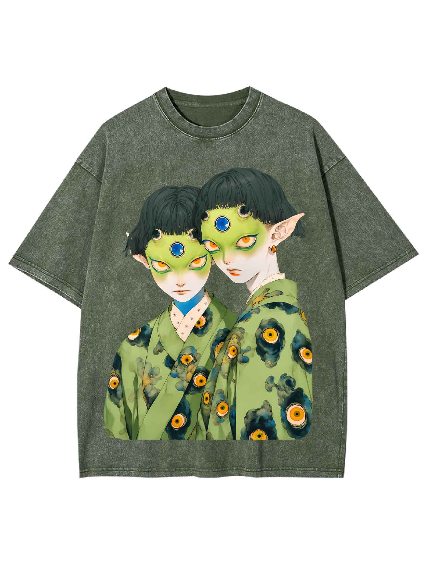 MULTI-EYED TWINS WASHED TSHIRT