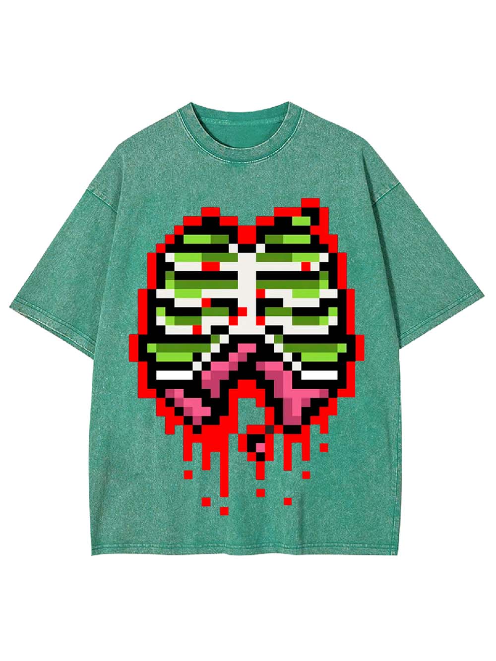 Pixel Ribs Washed Tshirt