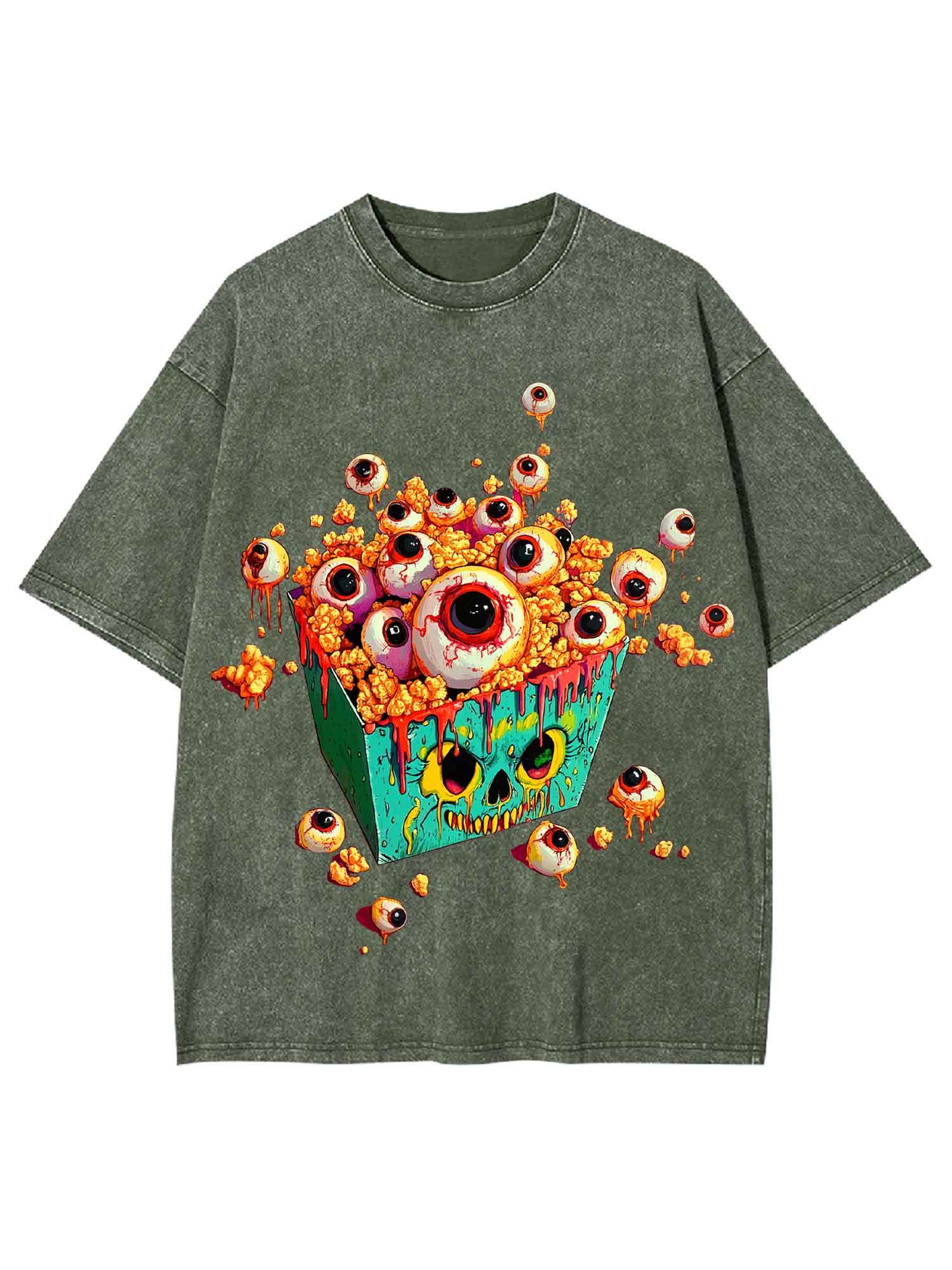 EYEBALL POPCORN  WASHED TSHIRT