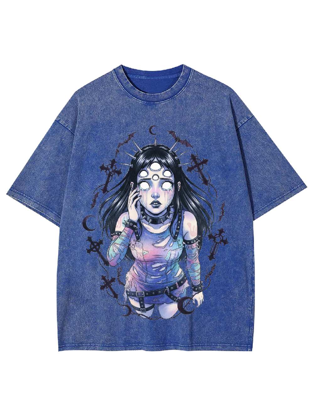 Multi-Eyed Punk Girl Washed Tshirt