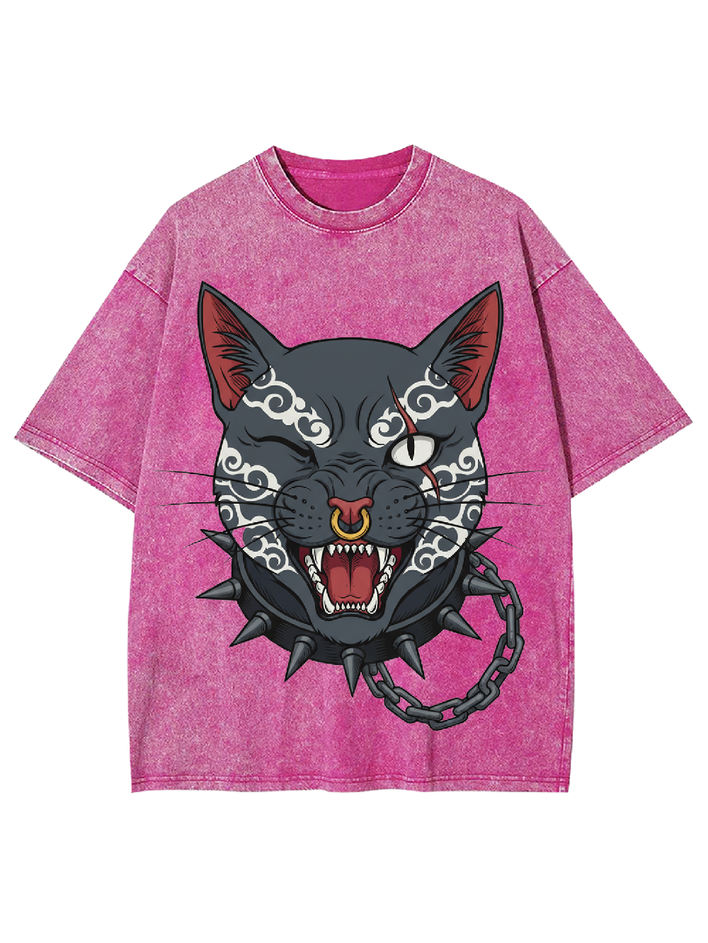 Dark Gothic Cat Washed Tshirt