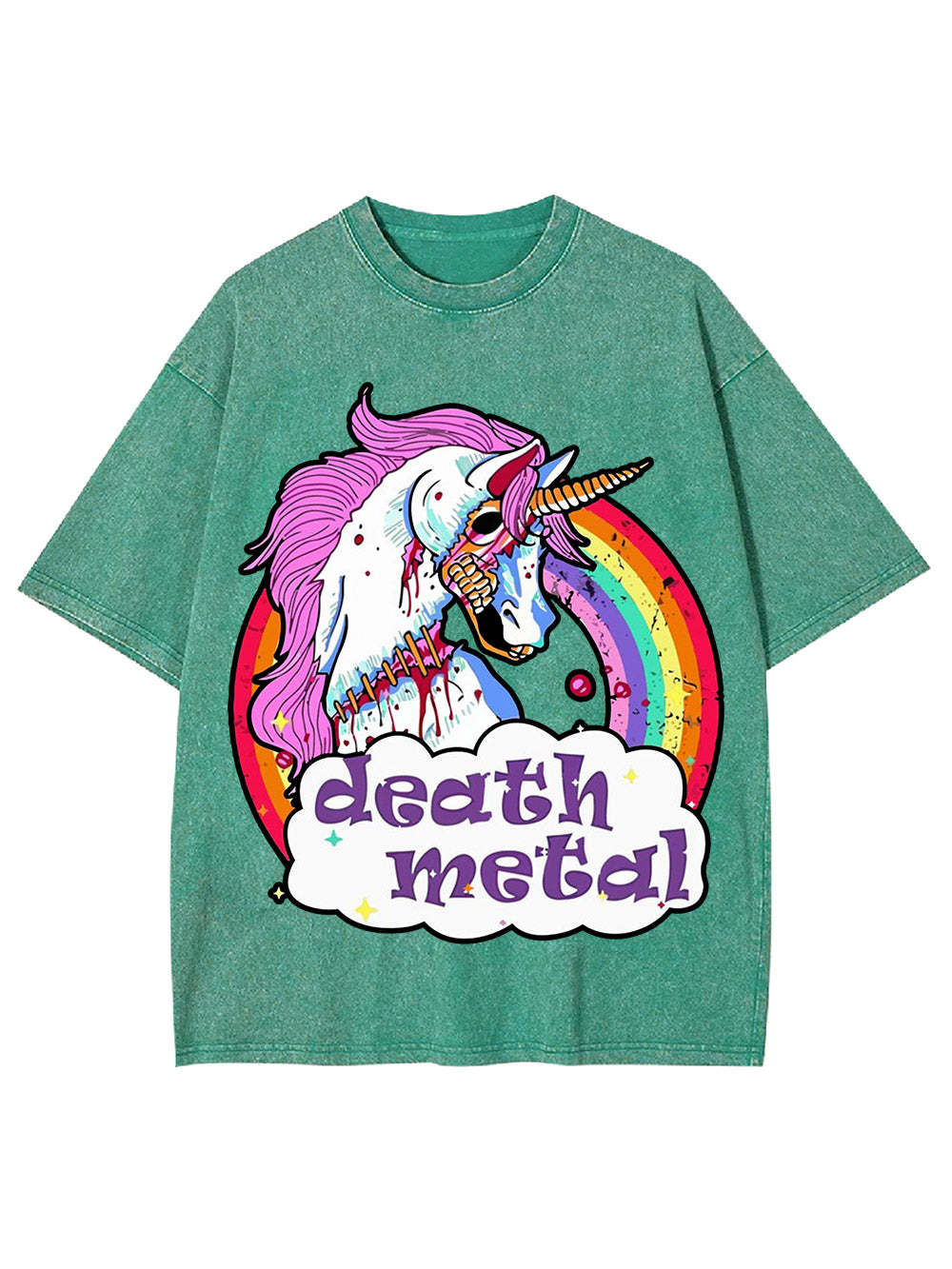 Death Metal Washed Tshirt-ClassyOutlaw Sale