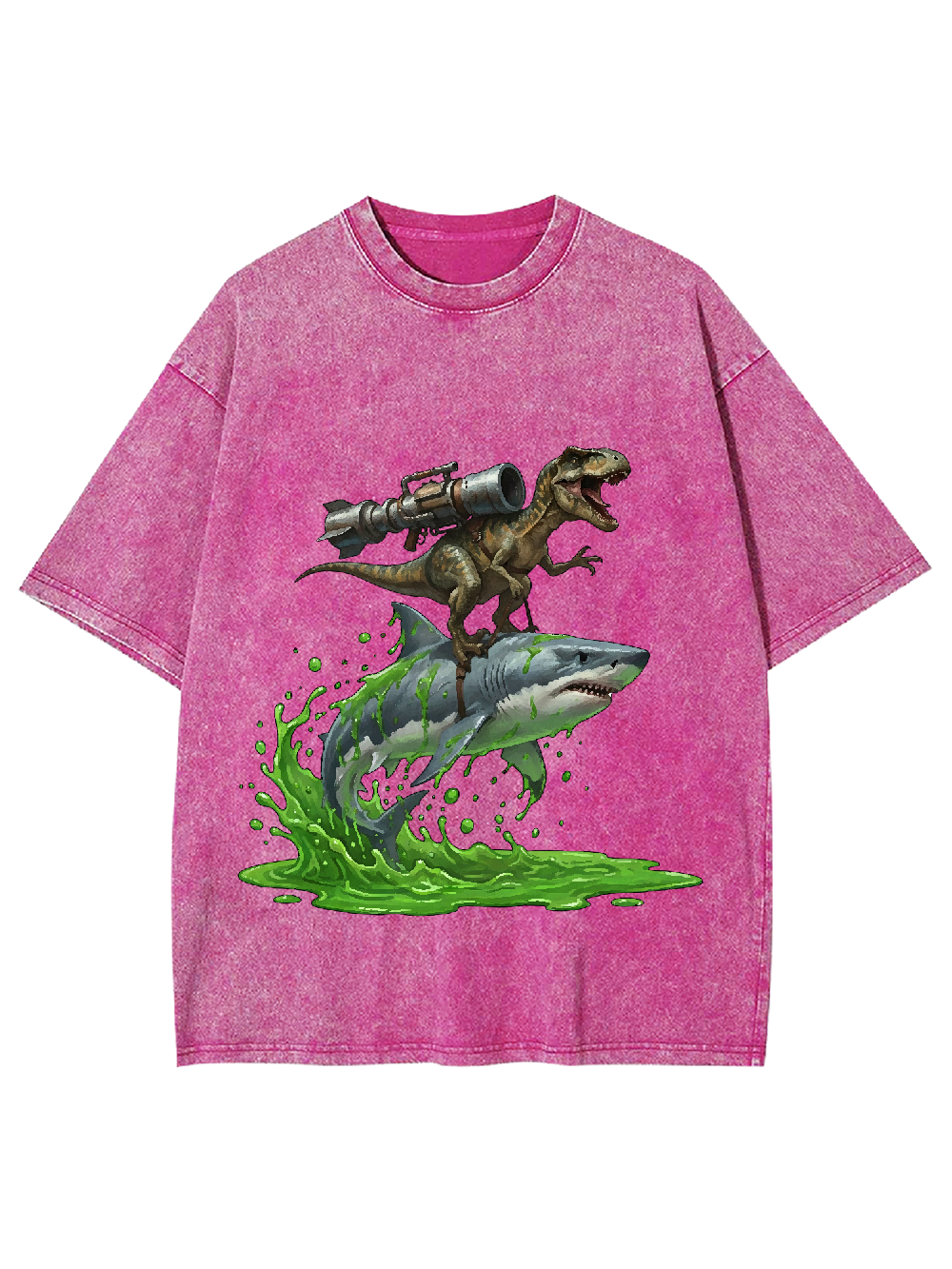 Shark-Riding T-Rex Washed Tshirt