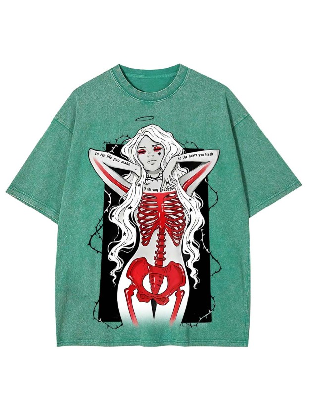Angelic Skeleton Washed Tshirt