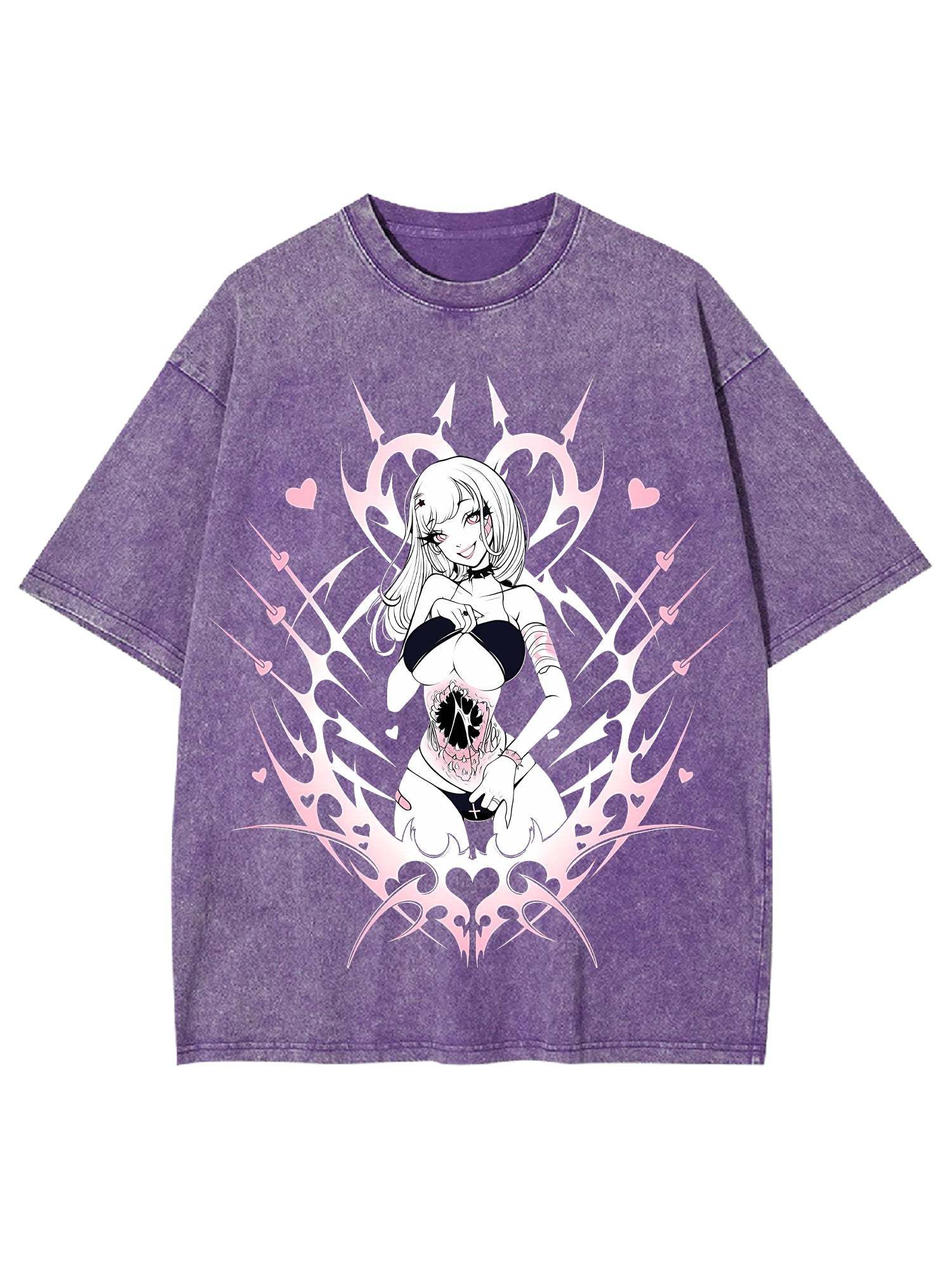 Hollow Heart Washed Tshirt