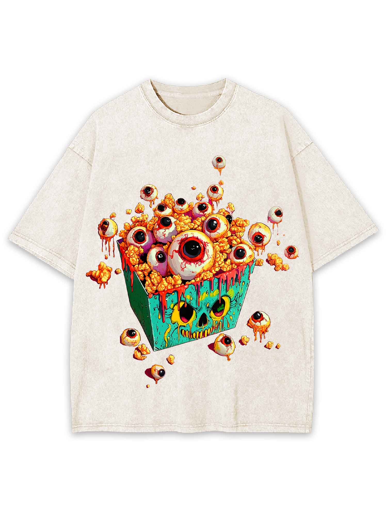 EYEBALL POPCORN  WASHED TSHIRT