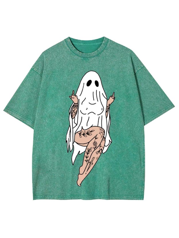 Tattooed Ghost Rebel Washed Tshirt