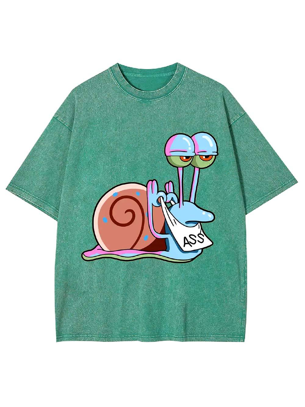 Sassy Snail with Attitude Washed Tshirt