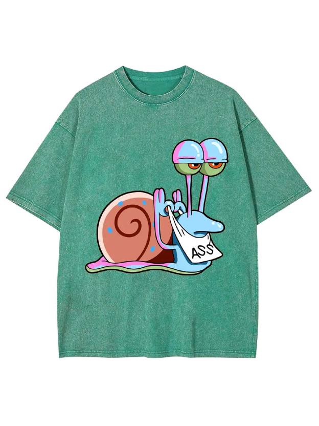 Sassy Snail with Attitude Washed Tshirt