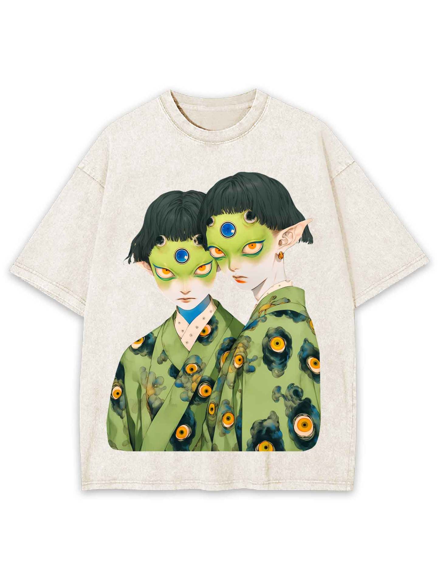 MULTI-EYED TWINS WASHED TSHIRT