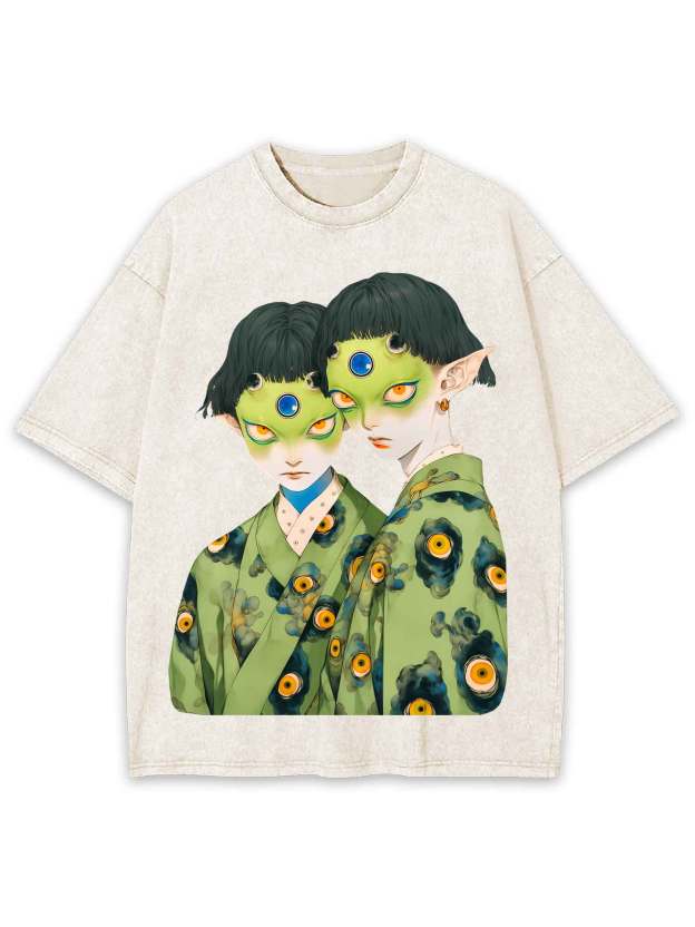 MULTI-EYED TWINS WASHED TSHIRT