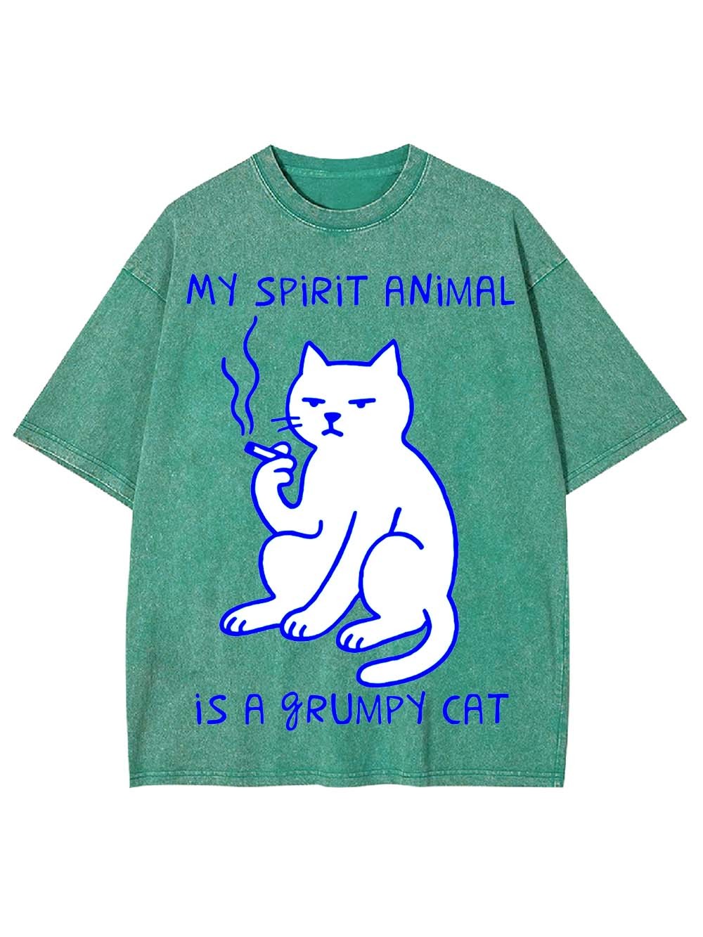 My Spirit Animal Is A Grumpy Cat Washed Tshirt