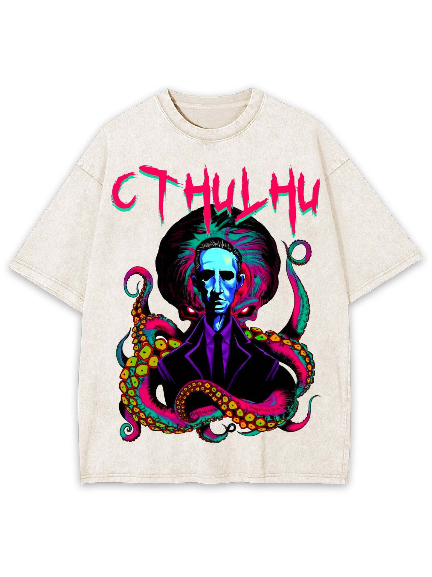Cthulhu Washed Tshirt-ClassyOutlaw Sale