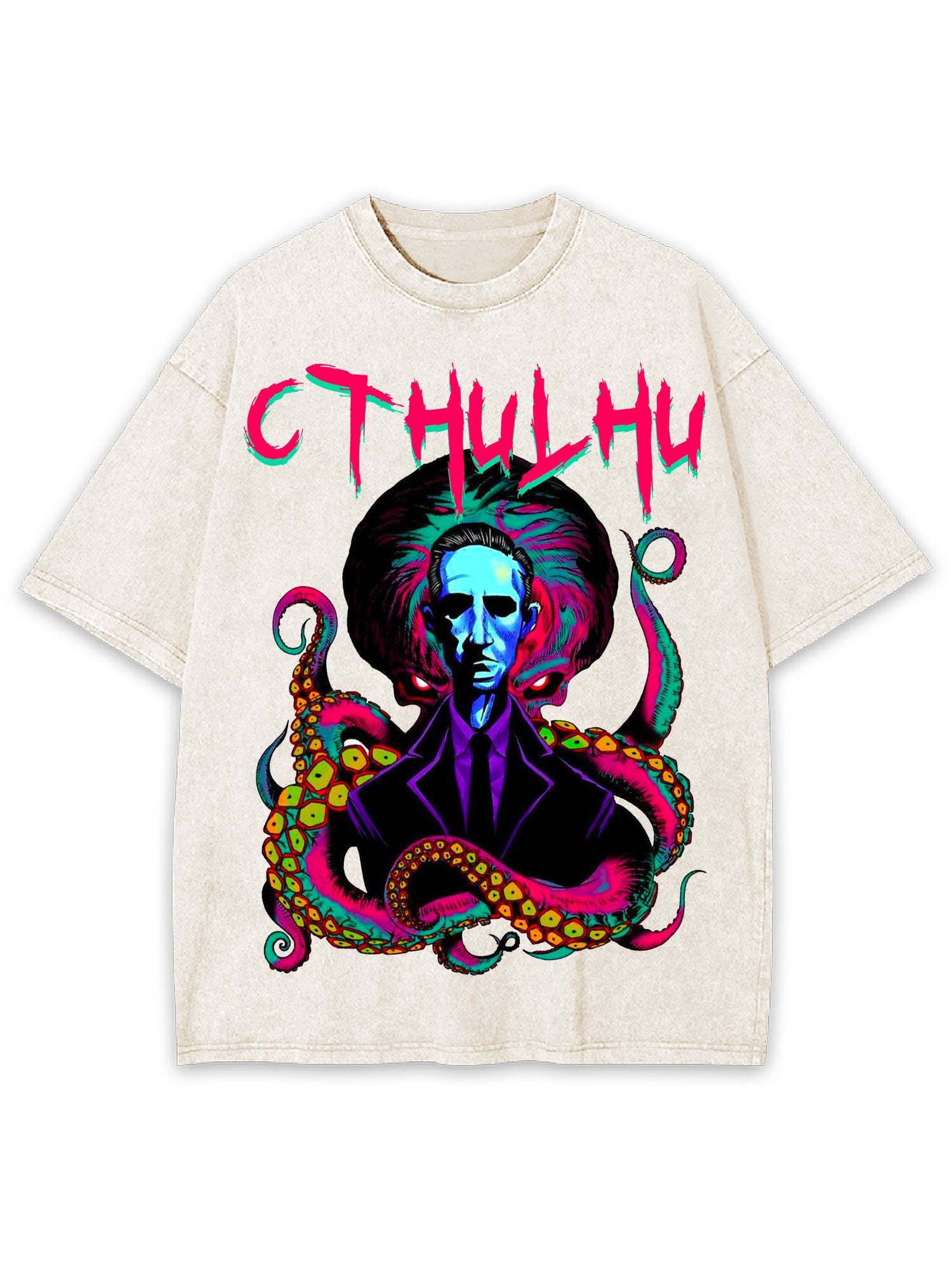 Cthulhu Washed Tshirt-ClassyOutlaw Sale