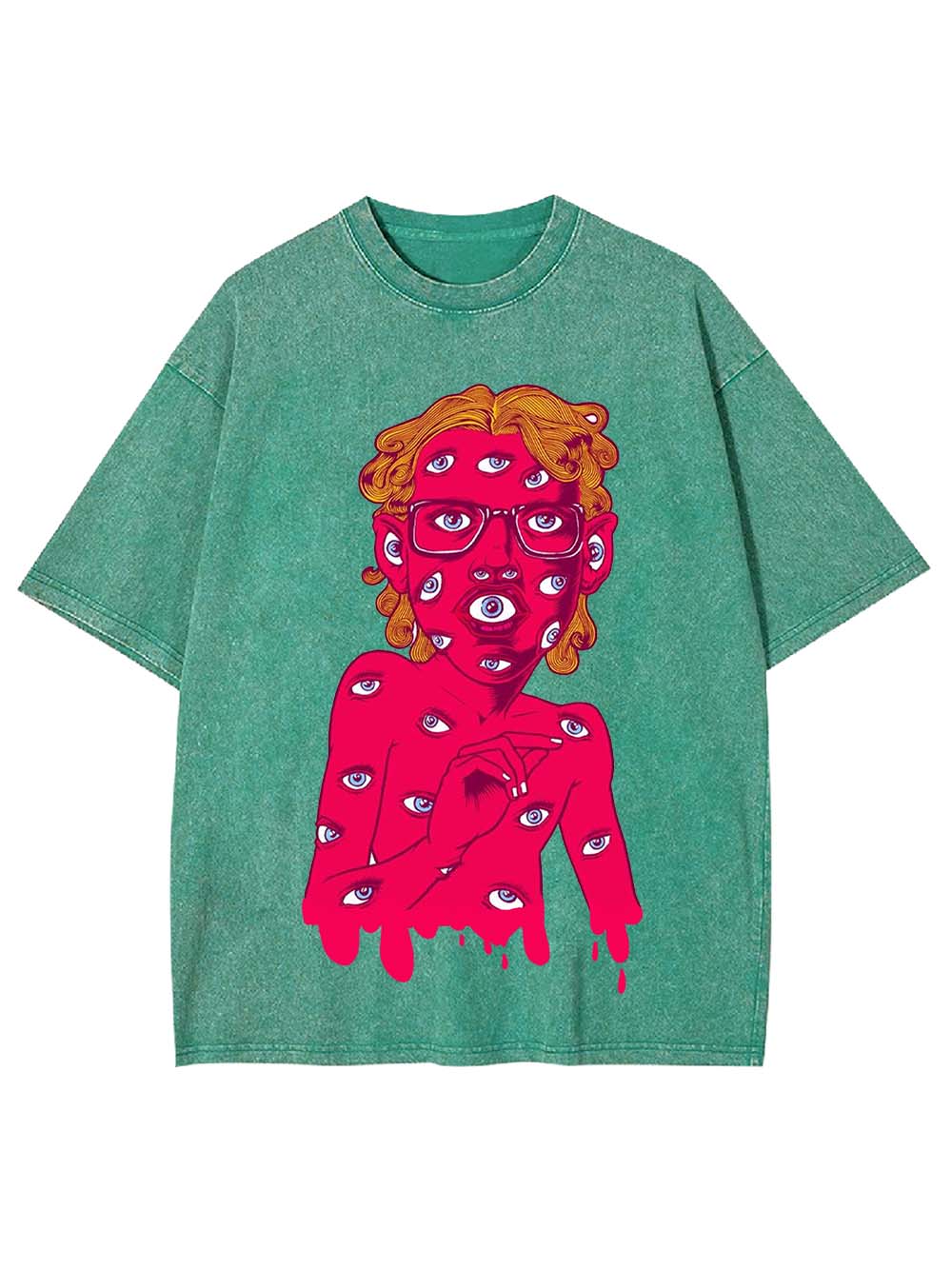 EYE-COVERED ENIGMA WASHED TSHIRT