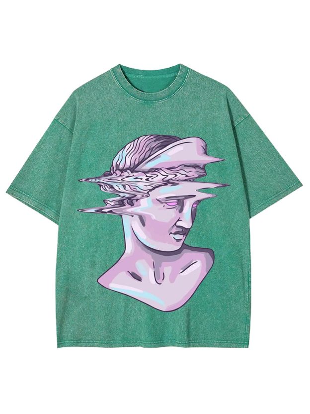 Glitched Statue Washed Tshirt