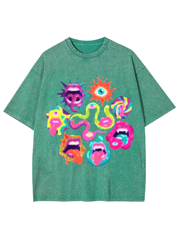 Psychedelic Faces Washed Tshirt