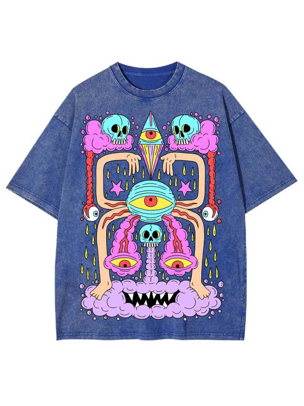 Death And Deranged Washed Tshirt-ClassyOutlaw