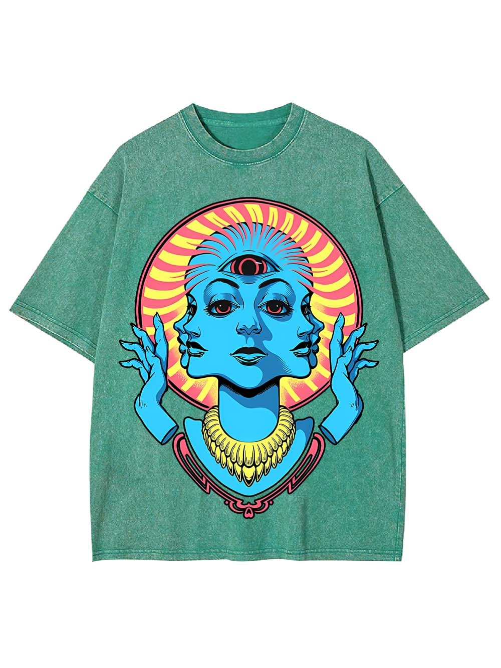 Triple Face Oracle Washed Tshirt
