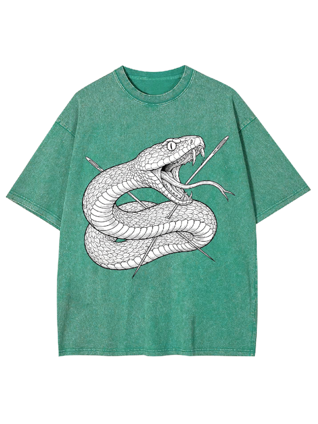 Painful Coiled Snake Washed Tshirt