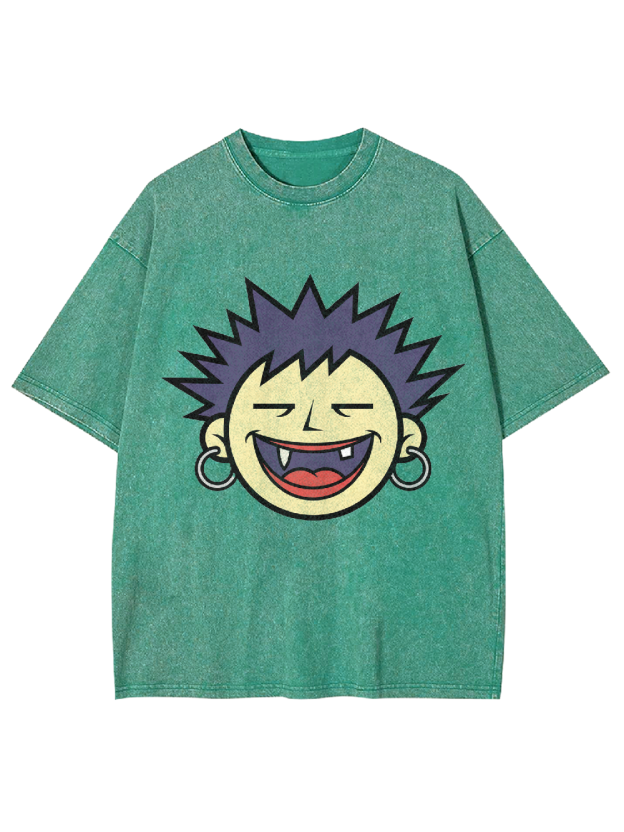 Squinty-Eyed Punk Face Washed Tshirt