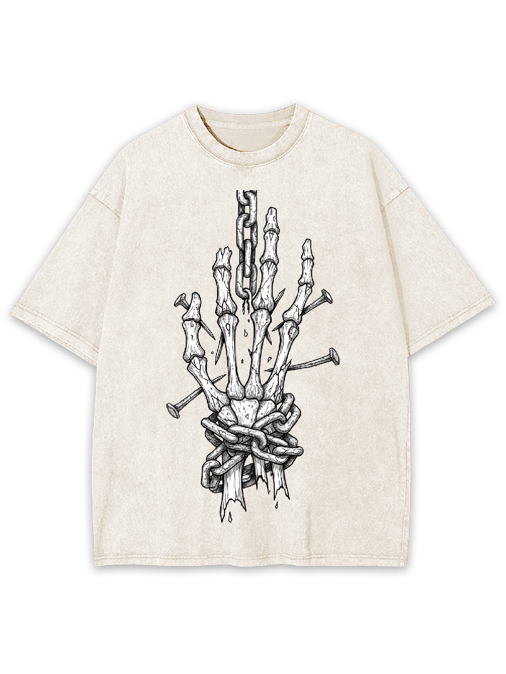 Chained Skeleton Hand Washed Tshirt
