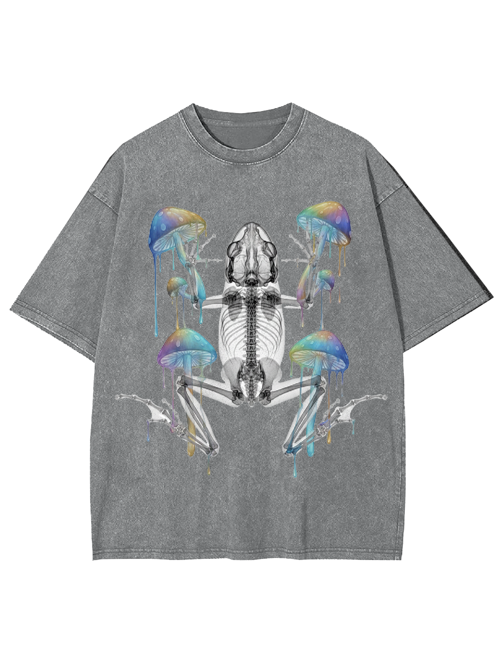 Perspective Skeleton Frog Washed Tshirt