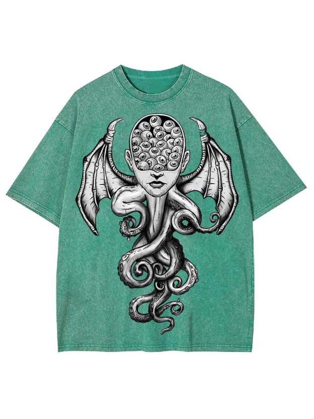 Octopus-Woman Hybrid Washed Tshirt