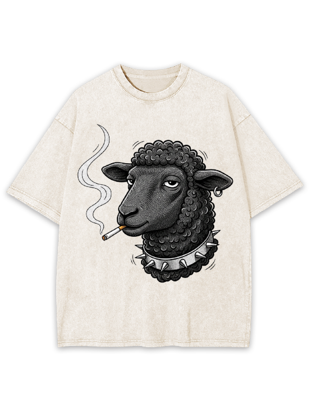 Smoking Black Sheep Washed Tshirt