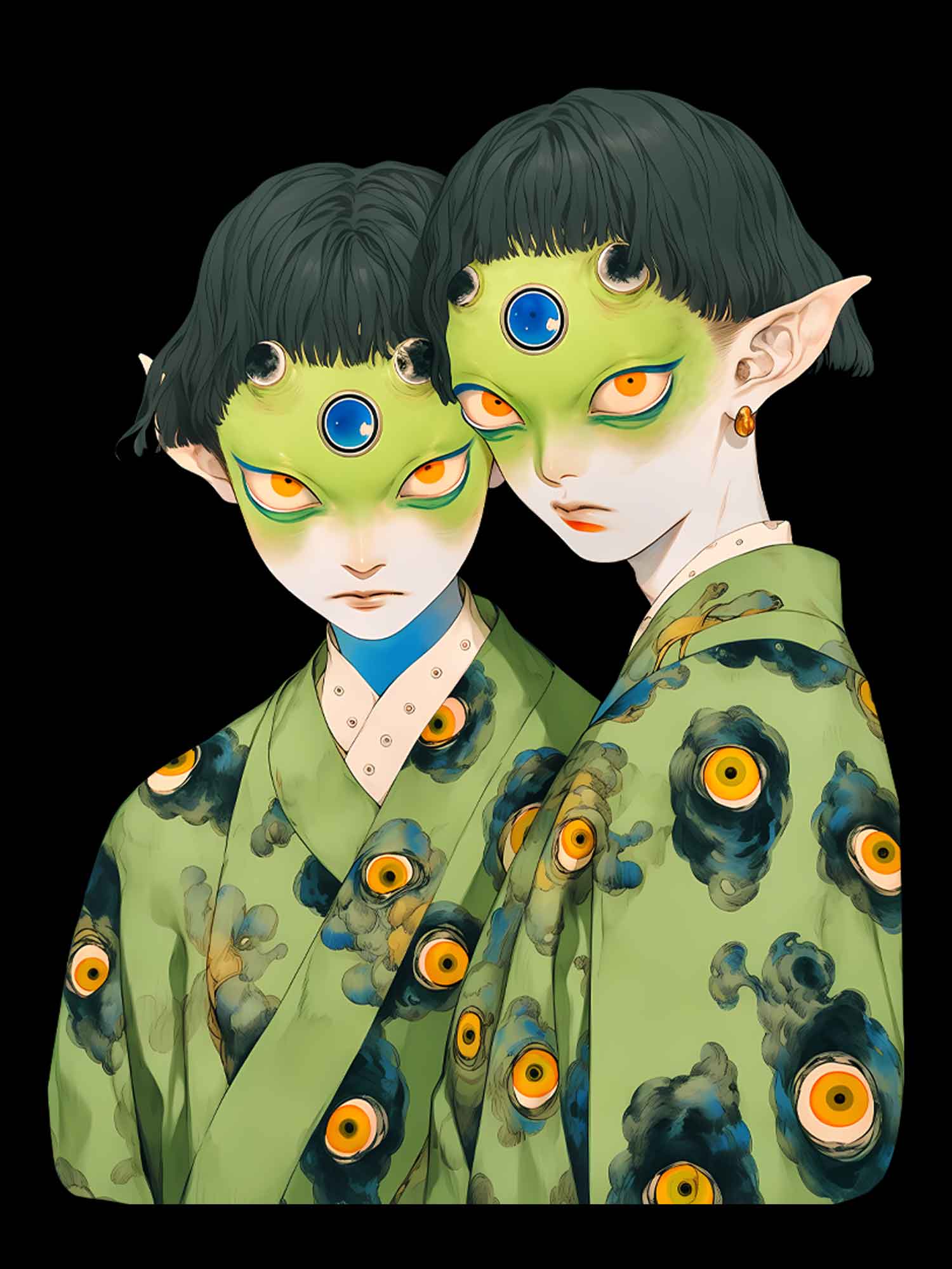 MULTI-EYED TWINS WASHED TSHIRT