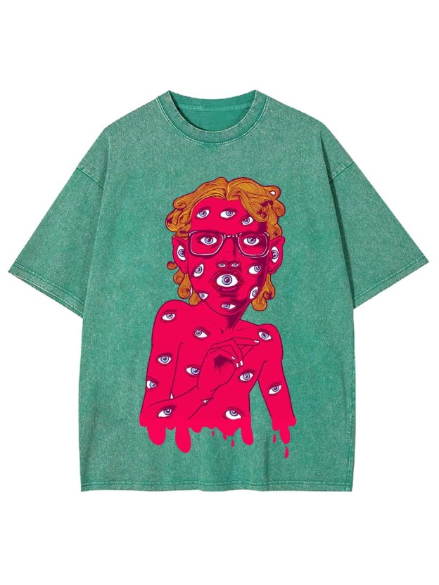 EYE-COVERED ENIGMA WASHED TSHIRT