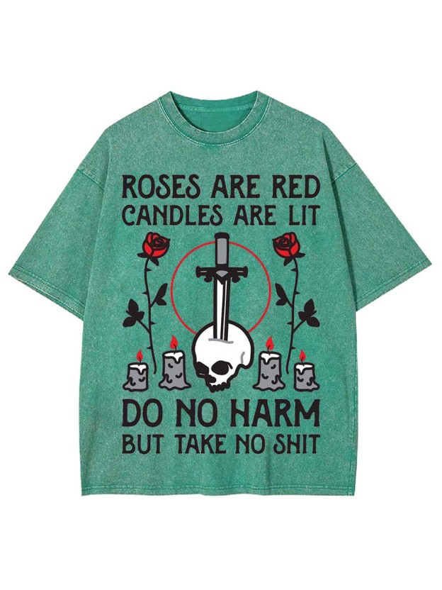 ROSES ARE RED, CANDLES ARE LIT WASHED TSHIRT