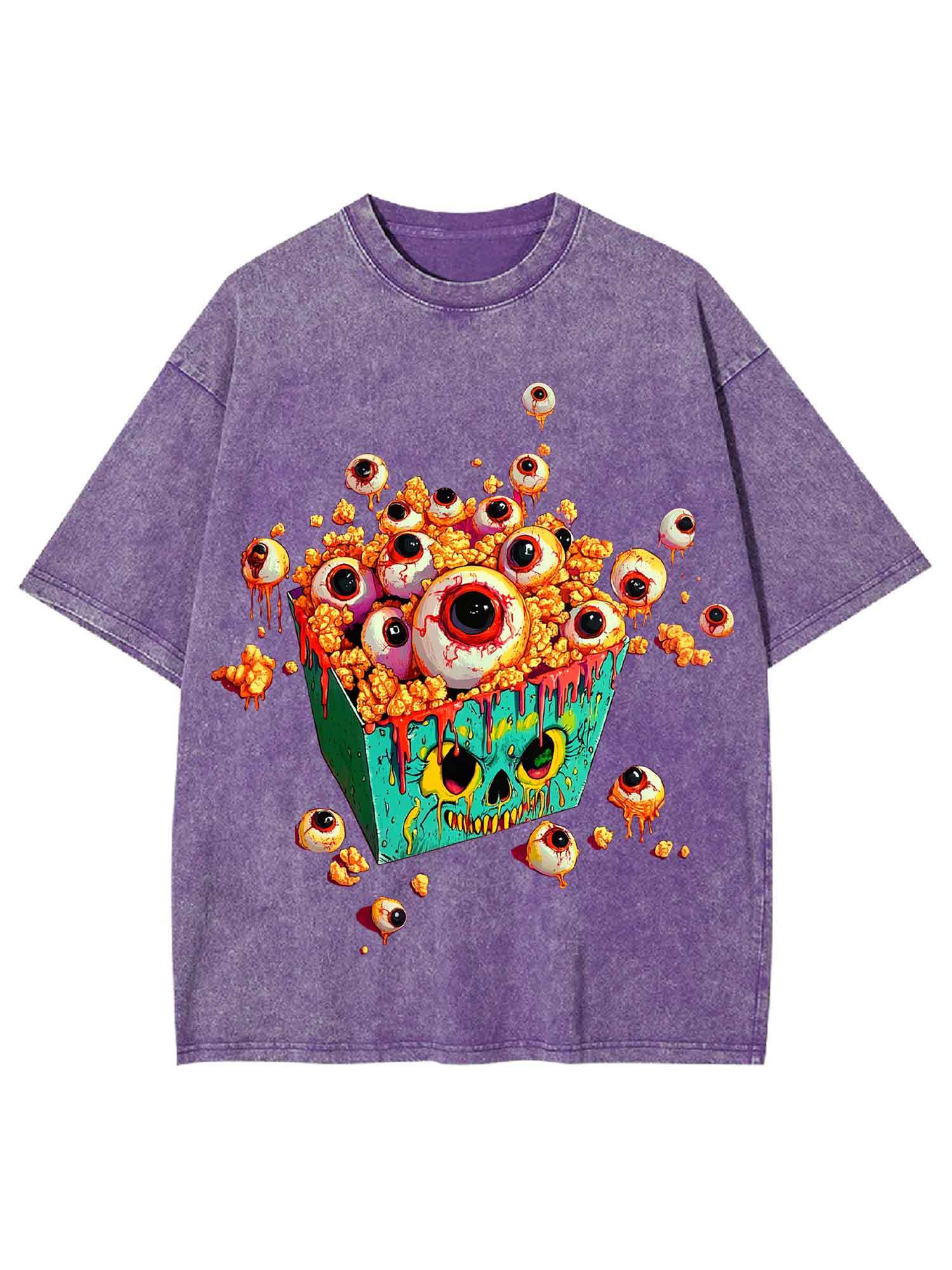 EYEBALL POPCORN  WASHED TSHIRT