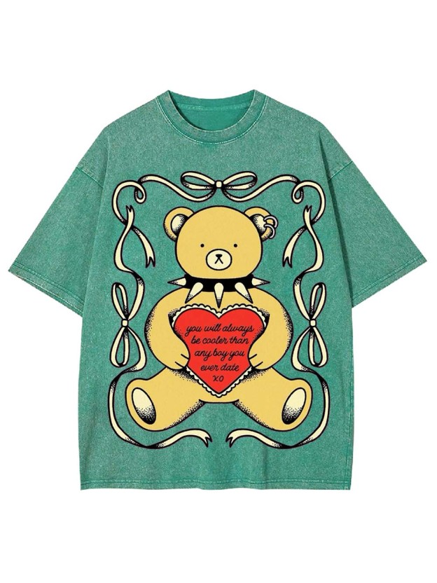 LOVE FROM THE REBEL BEAR WASHED TSHIRT