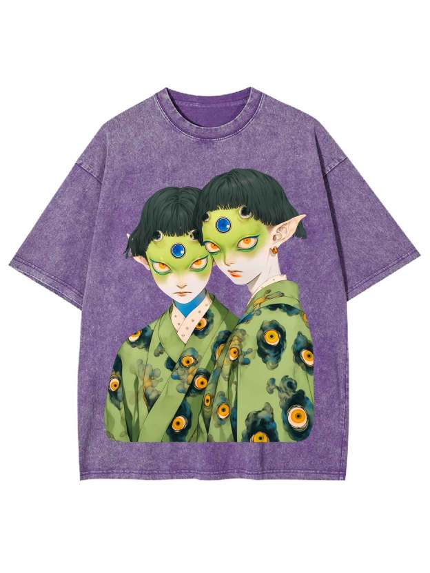 MULTI-EYED TWINS WASHED TSHIRT