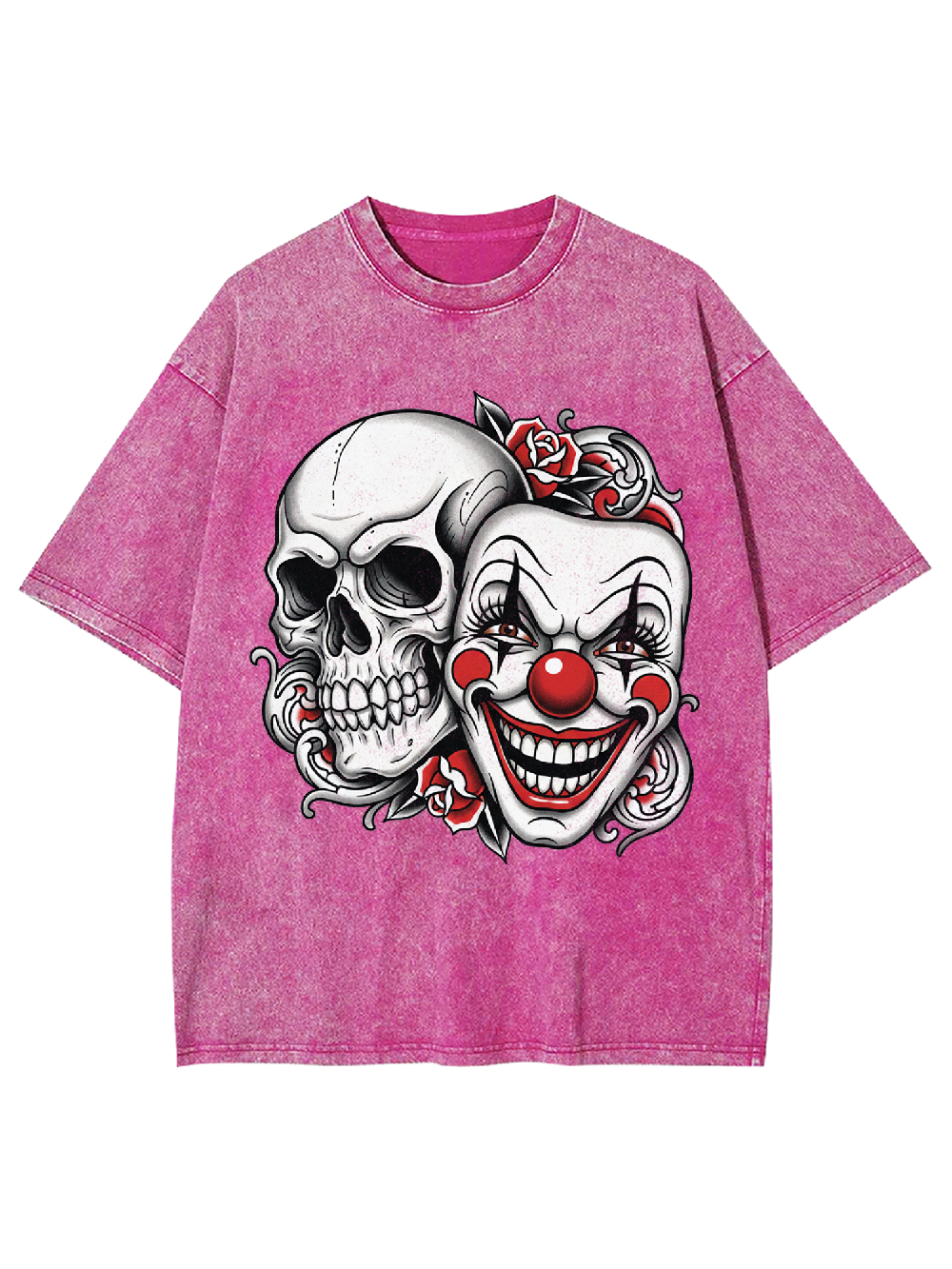 Clown and Skull Washed Tshirt
